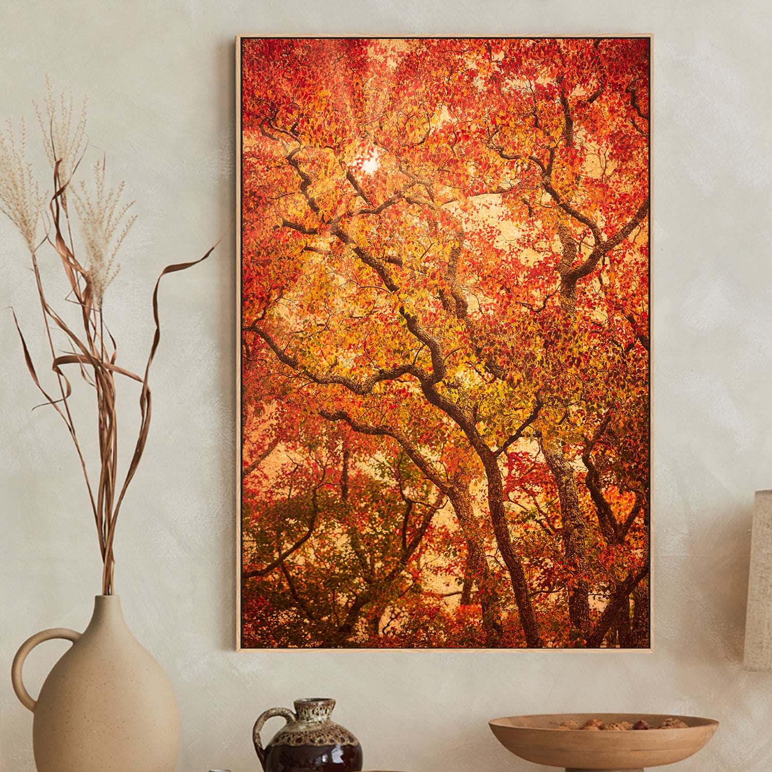 wall-art-print-canvas-poster-framed-Sunbeams Through Japanese Maple Trees in Autumn , Komorebi , By Andrew Paranavitana-3