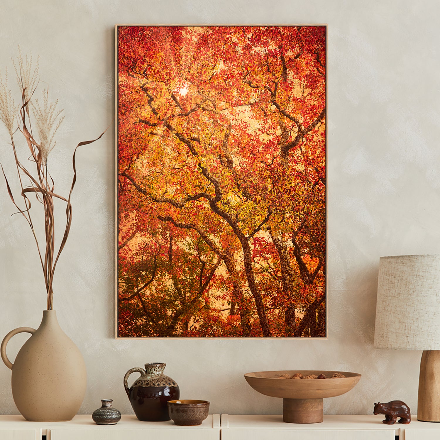 wall-art-print-canvas-poster-framed-Sunbeams Through Japanese Maple Trees in Autumn , Komorebi , By Andrew Paranavitana-8