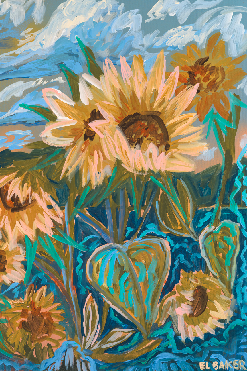 wall-art-print-canvas-poster-framed-Sunflowers , By Eleanor Baker-1