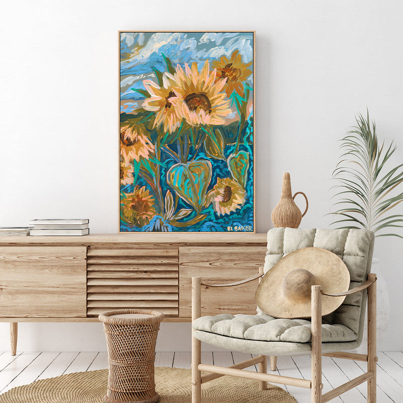 wall-art-print-canvas-poster-framed-Sunflowers , By Eleanor Baker-2