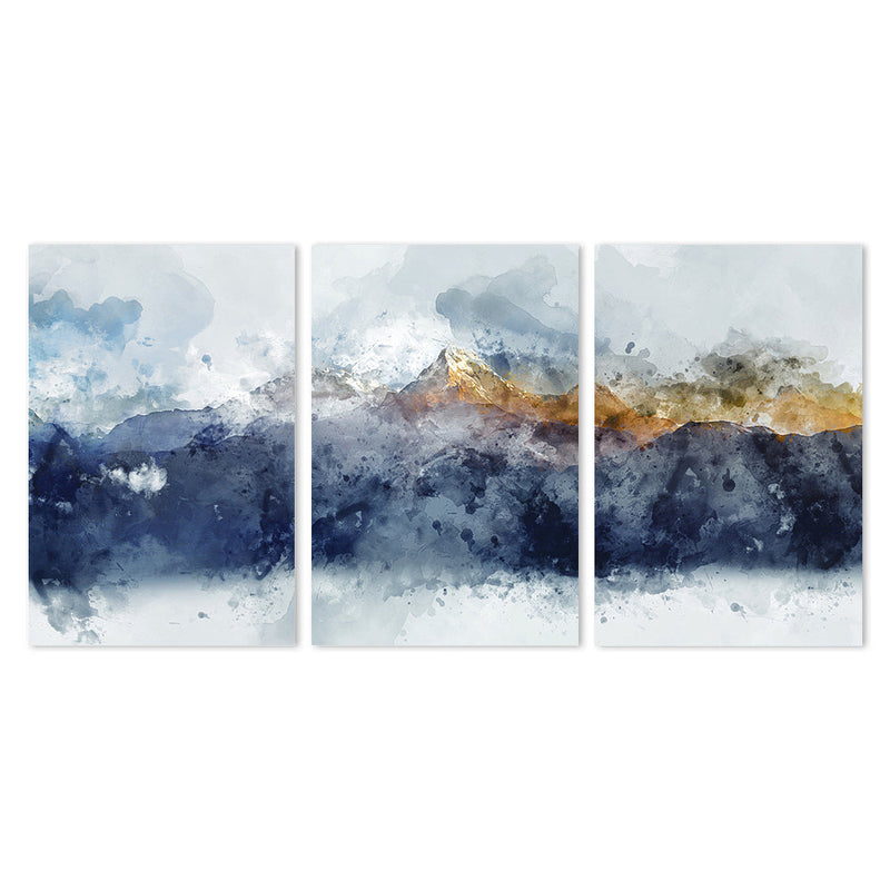 wall-art-print-canvas-poster-framed-Sunlight Mountains, Abstract Art, Set Of 3-by-Gioia Wall Art-Gioia Wall Art