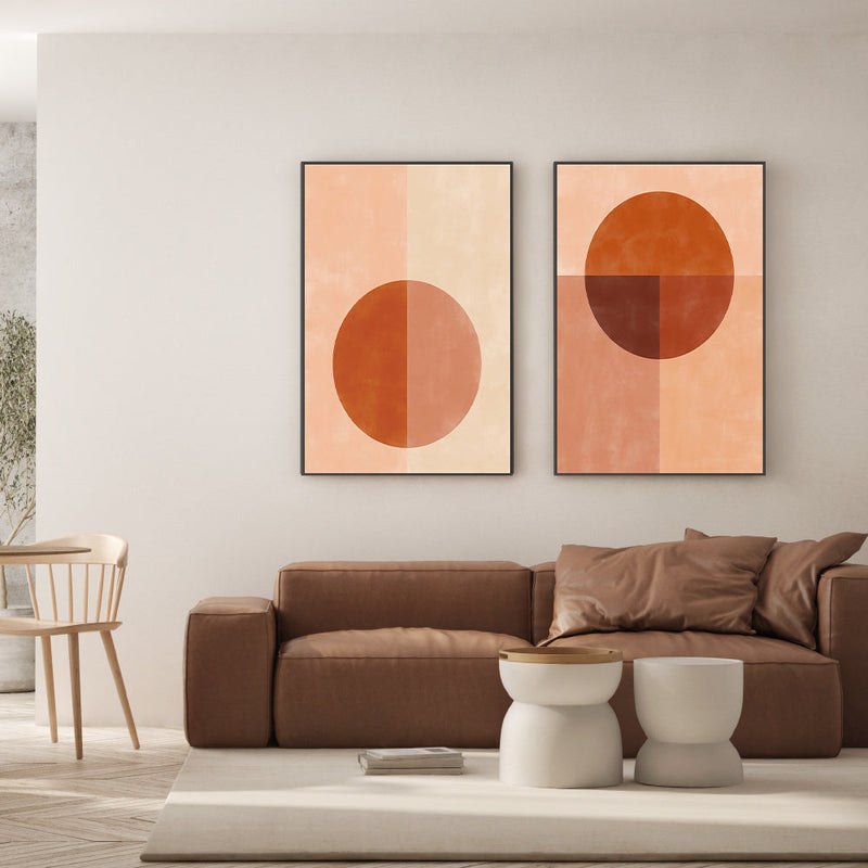 wall-art-print-canvas-poster-framed-Sunlit Minimalism, Style A & B, Set Of 2 , By Elena Ristova-GIOIA-WALL-ART
