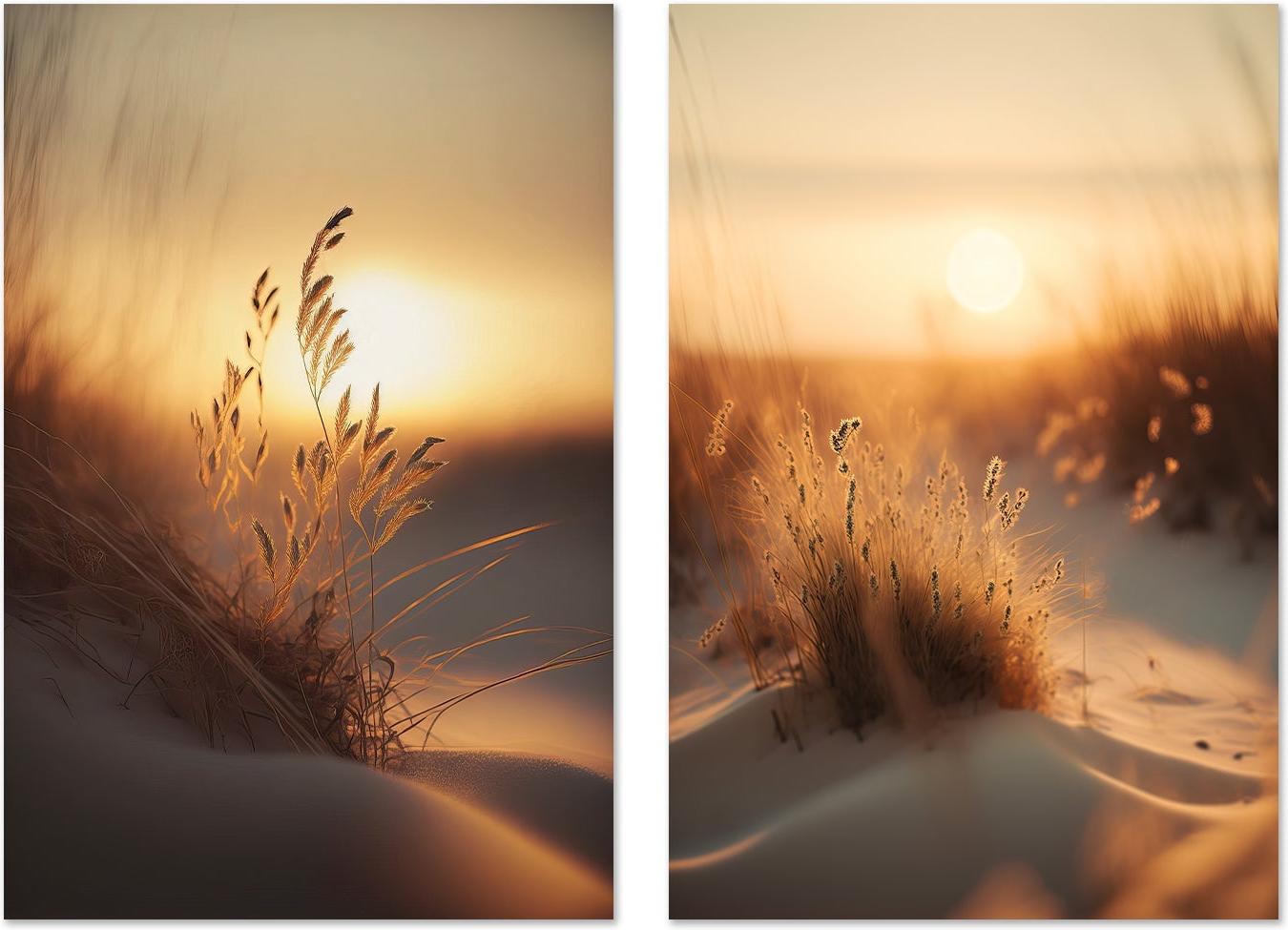 wall-art-print-canvas-poster-framed-Sunset At The Beach, Style A & B, Set Of 2 , By Treechild-GIOIA-WALL-ART