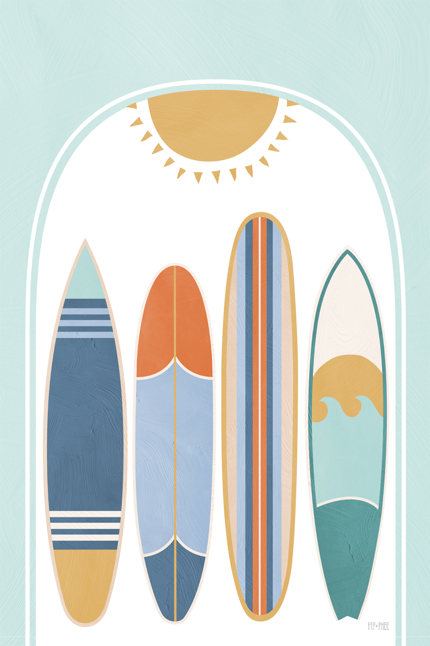 wall-art-print-canvas-poster-framed-Surfboards , By Pip and Phee-1