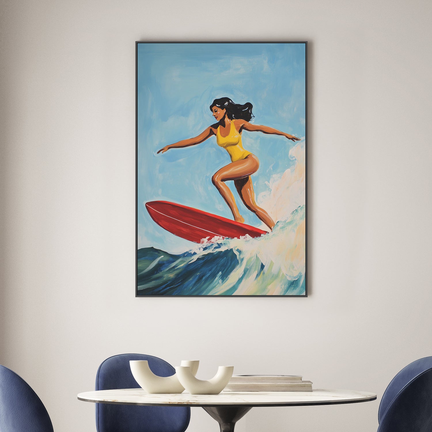 wall-art-print-canvas-poster-framed-Surfing Girl-2