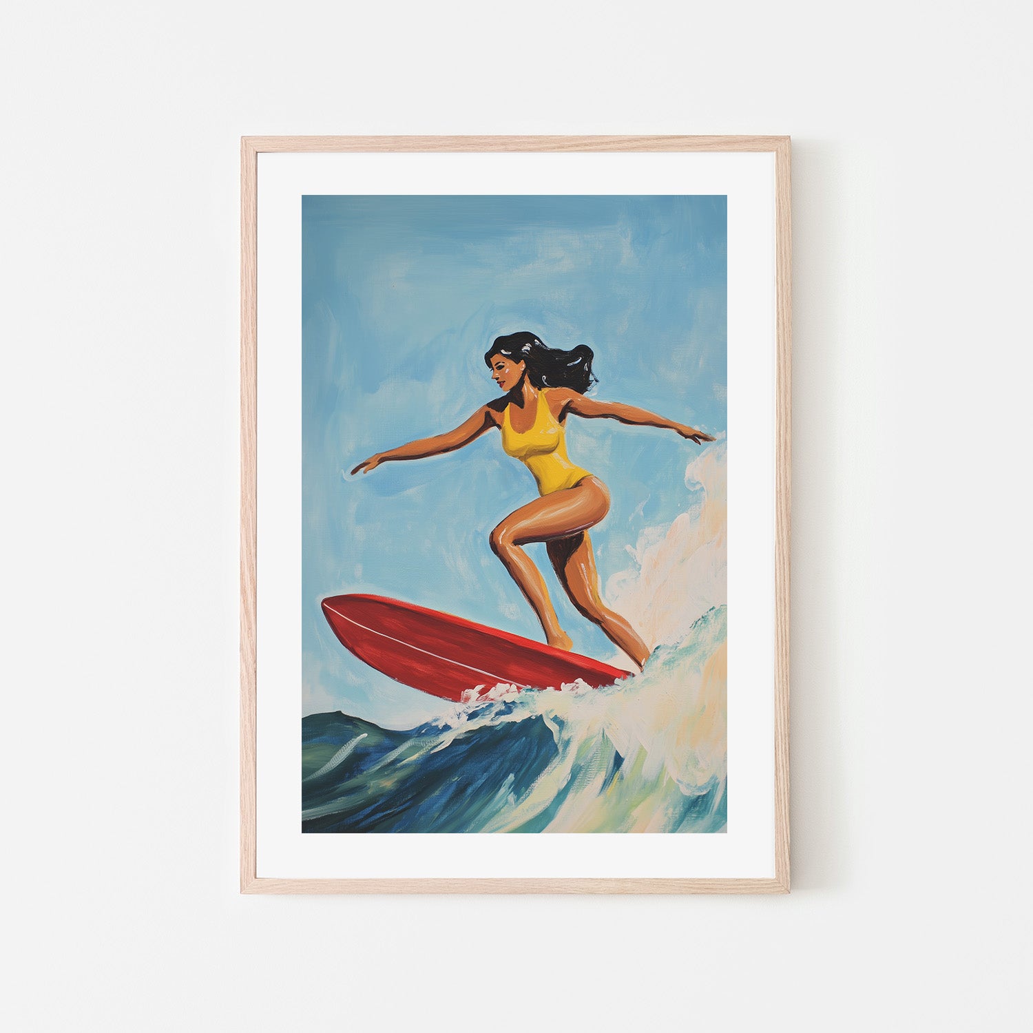 wall-art-print-canvas-poster-framed-Surfing Girl-6