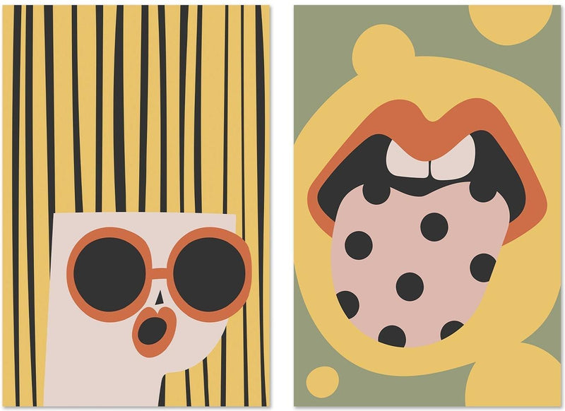 wall-art-print-canvas-poster-framed-Surprise Spotted Tongue, Set of 2-GIOIA-WALL-ART