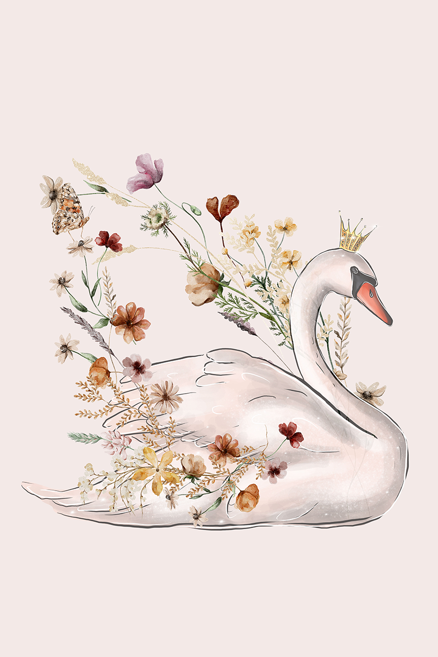 wall-art-print-canvas-poster-framed-Swan, Style A , By At Viv Home Prints-1
