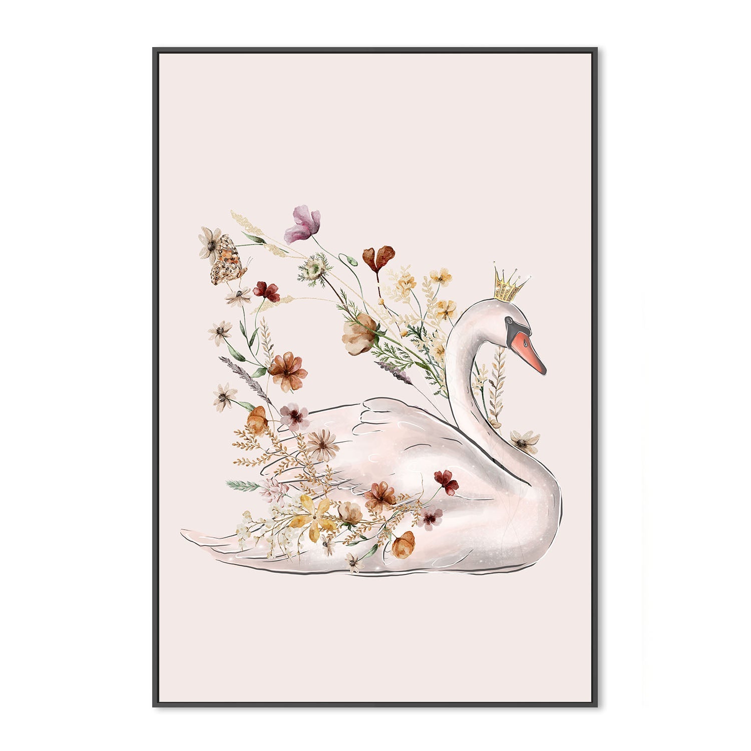 wall-art-print-canvas-poster-framed-Swan, Style A , By At Viv Home Prints-3
