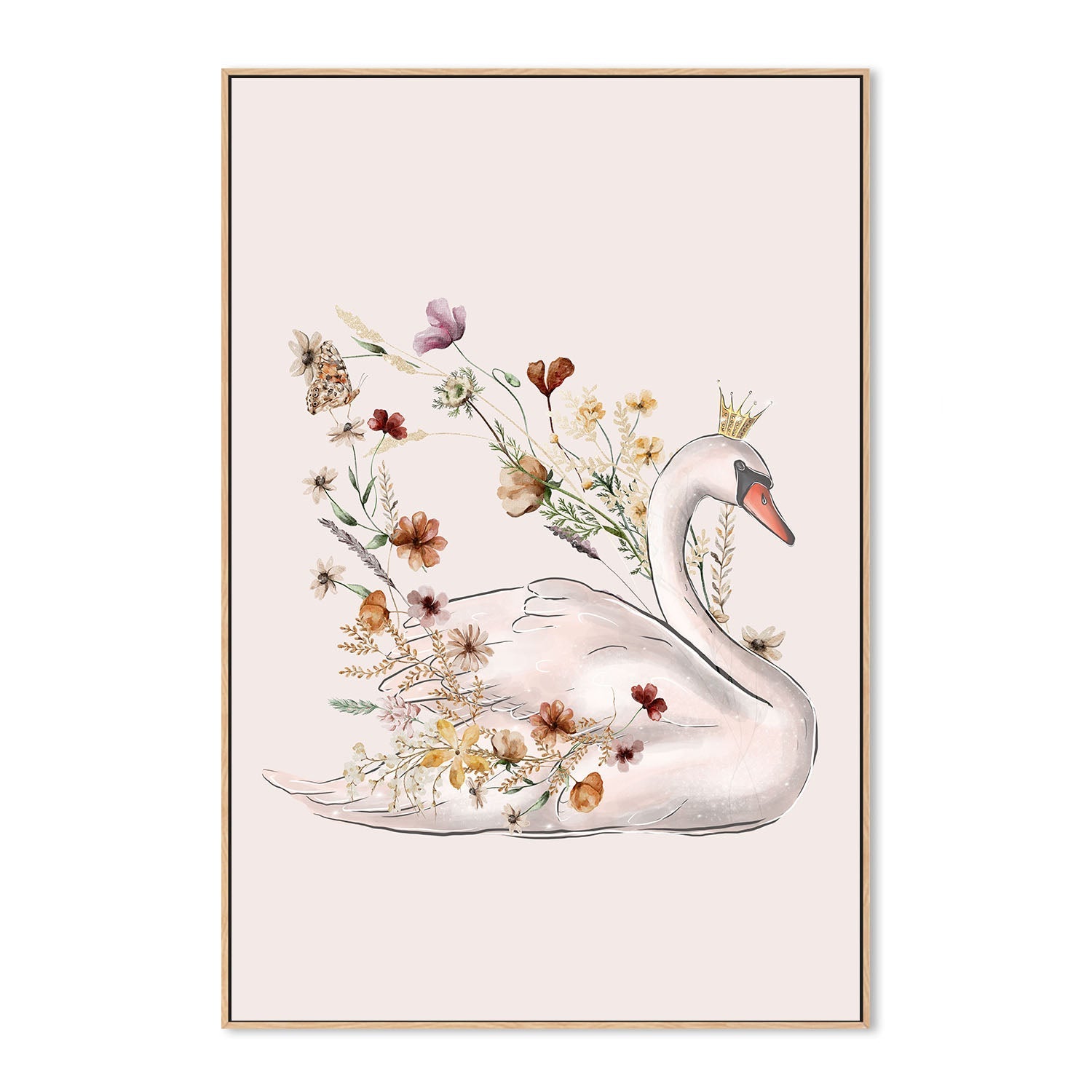 wall-art-print-canvas-poster-framed-Swan, Style A , By At Viv Home Prints-4