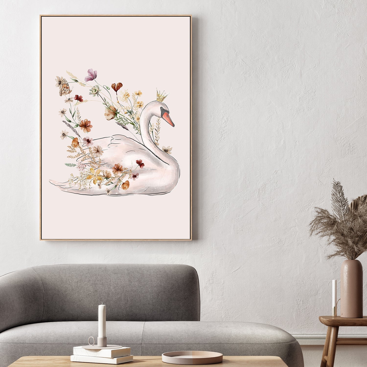 wall-art-print-canvas-poster-framed-Swan, Style A , By At Viv Home Prints-7