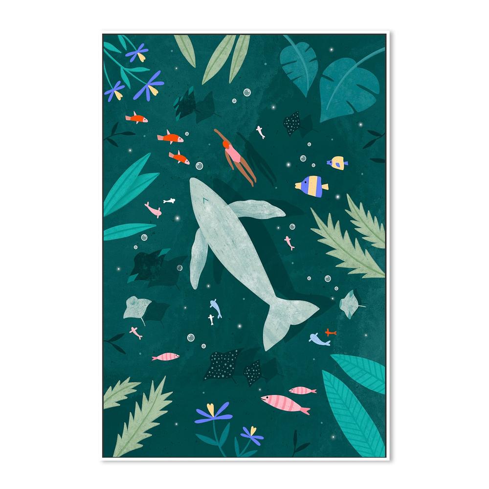 wall-art-print-canvas-poster-framed-Swimming with a Whale-5