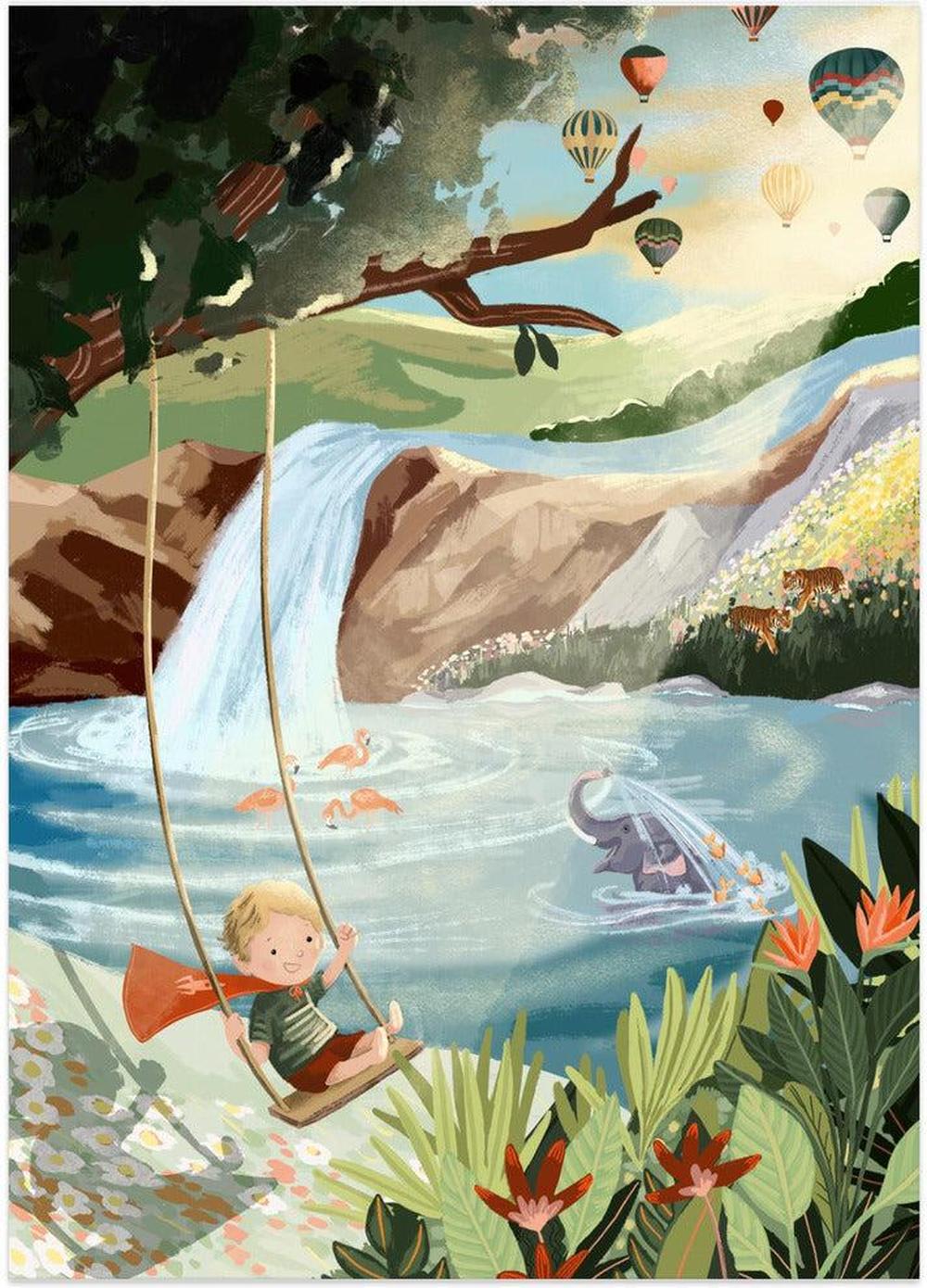wall-art-print-canvas-poster-framed-Swingset Dreams , By Goed Blauw-1