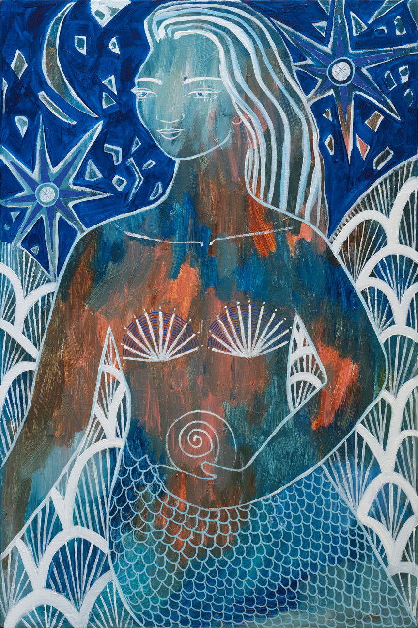 wall-art-print-canvas-poster-framed-Tamzen, Tanzanite Mermaid , By Amanda Skye-1