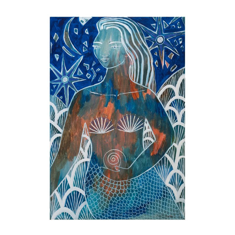 wall-art-print-canvas-poster-framed-Tamzen, Tanzanite Mermaid , By Amanda Skye-1