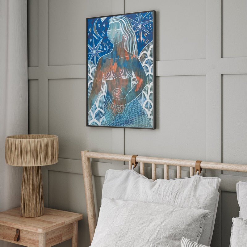 wall-art-print-canvas-poster-framed-Tamzen, Tanzanite Mermaid , By Amanda Skye-2