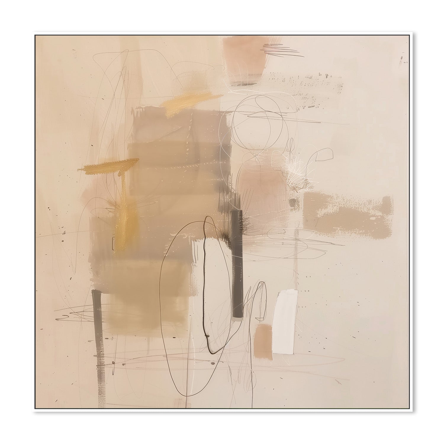 wall-art-print-canvas-poster-framed-Tan and Black Abstract-5