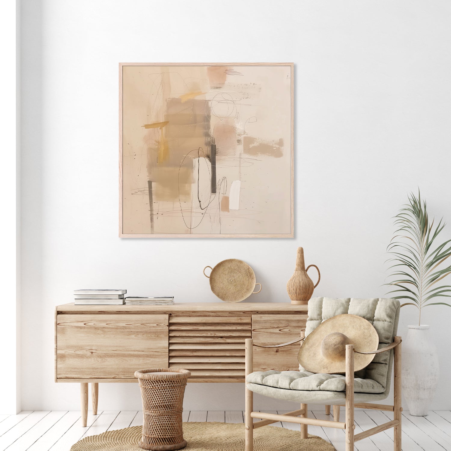 wall-art-print-canvas-poster-framed-Tan and Black Abstract-8