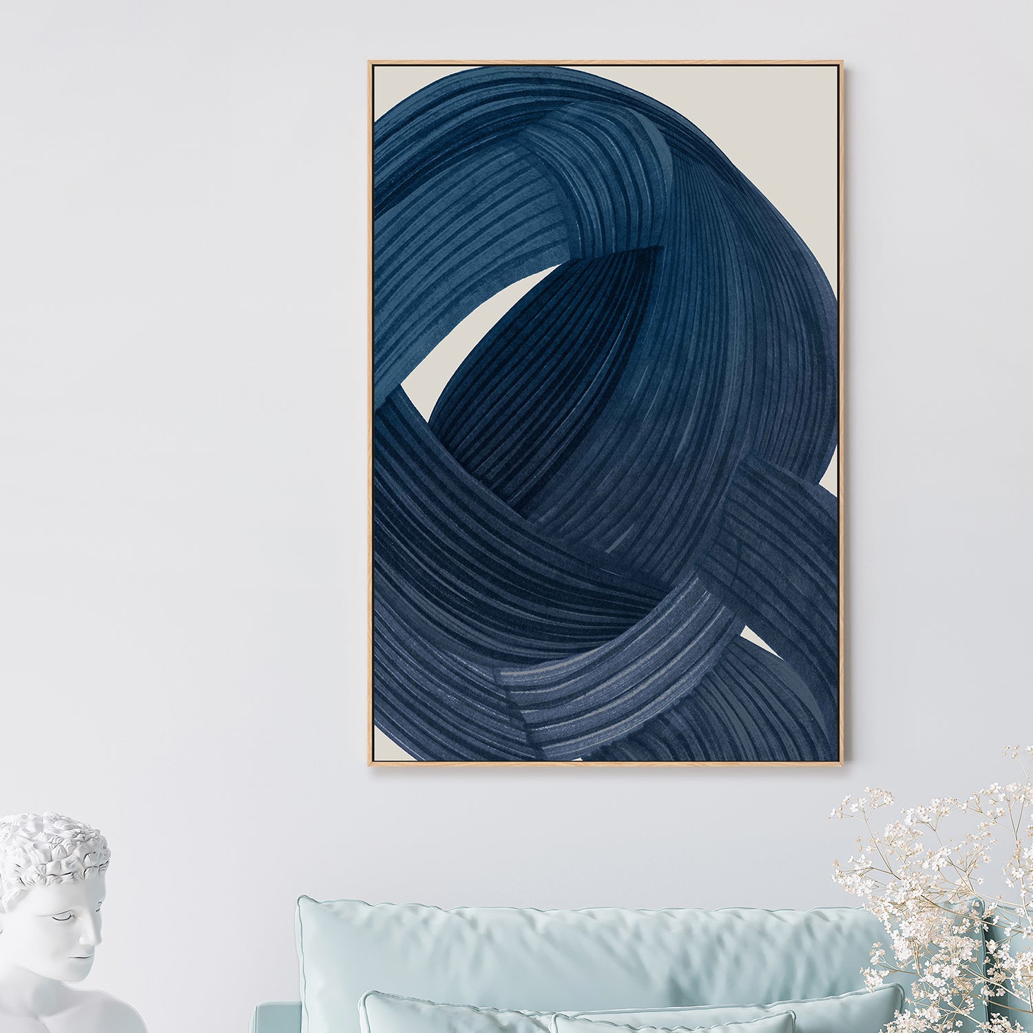 wall-art-print-canvas-poster-framed-Tangle in Indigo, Style B-2
