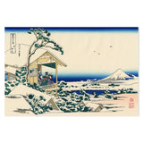 wall-art-print-canvas-poster-framed-Tea house at Koishikawa. The morning after a snowfall-by-Katsushika Hokusai-Gioia Wall Art