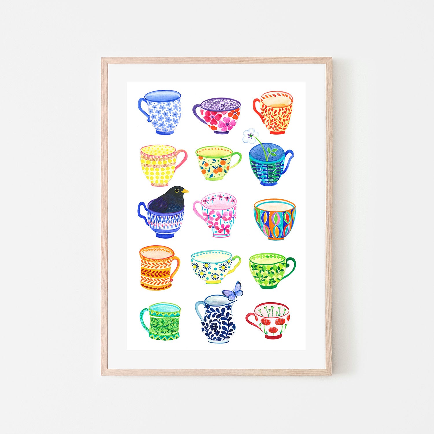 wall-art-print-canvas-poster-framed-Teacups and Blackbird-6