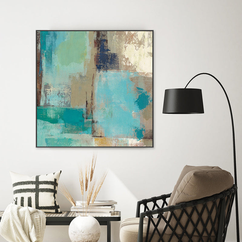 wall-art-print-canvas-poster-framed-Teal and Aqua Reflections, Style B-by-Silvia Vassileva-Gioia Wall Art