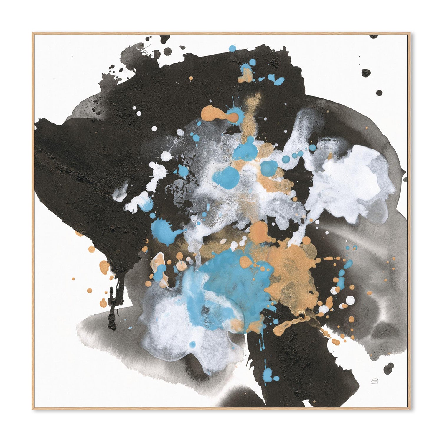 wall-art-print-canvas-poster-framed-Teal Chaos, Style A-4
