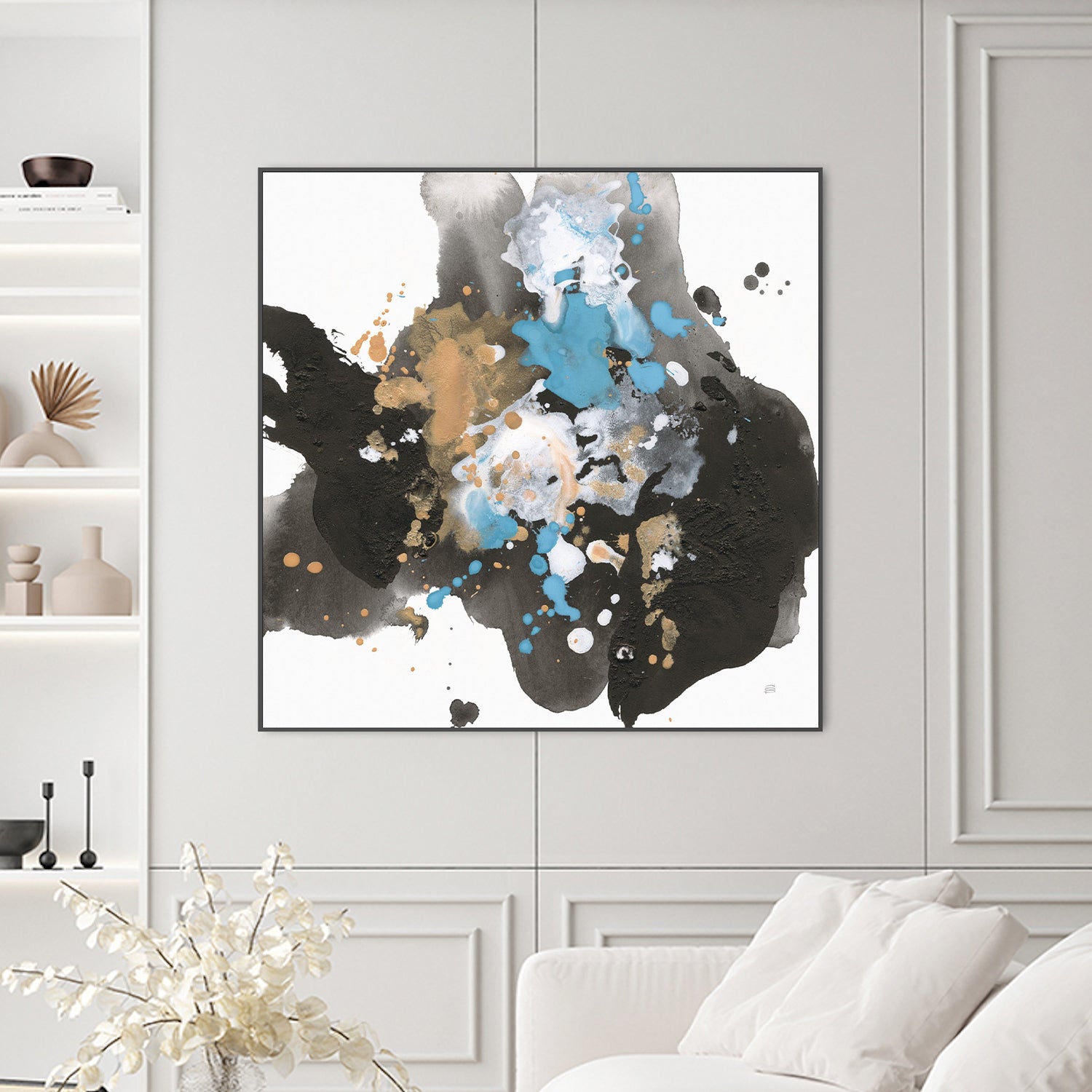 wall-art-print-canvas-poster-framed-Teal Chaos, Style B-2