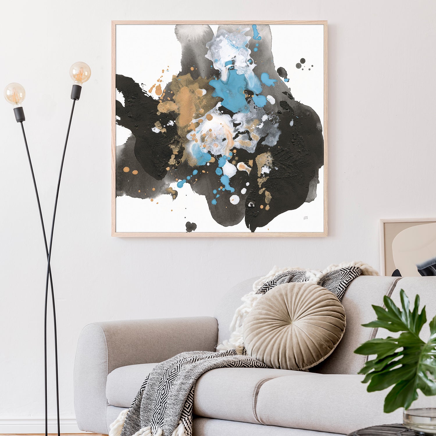 wall-art-print-canvas-poster-framed-Teal Chaos, Style B-8