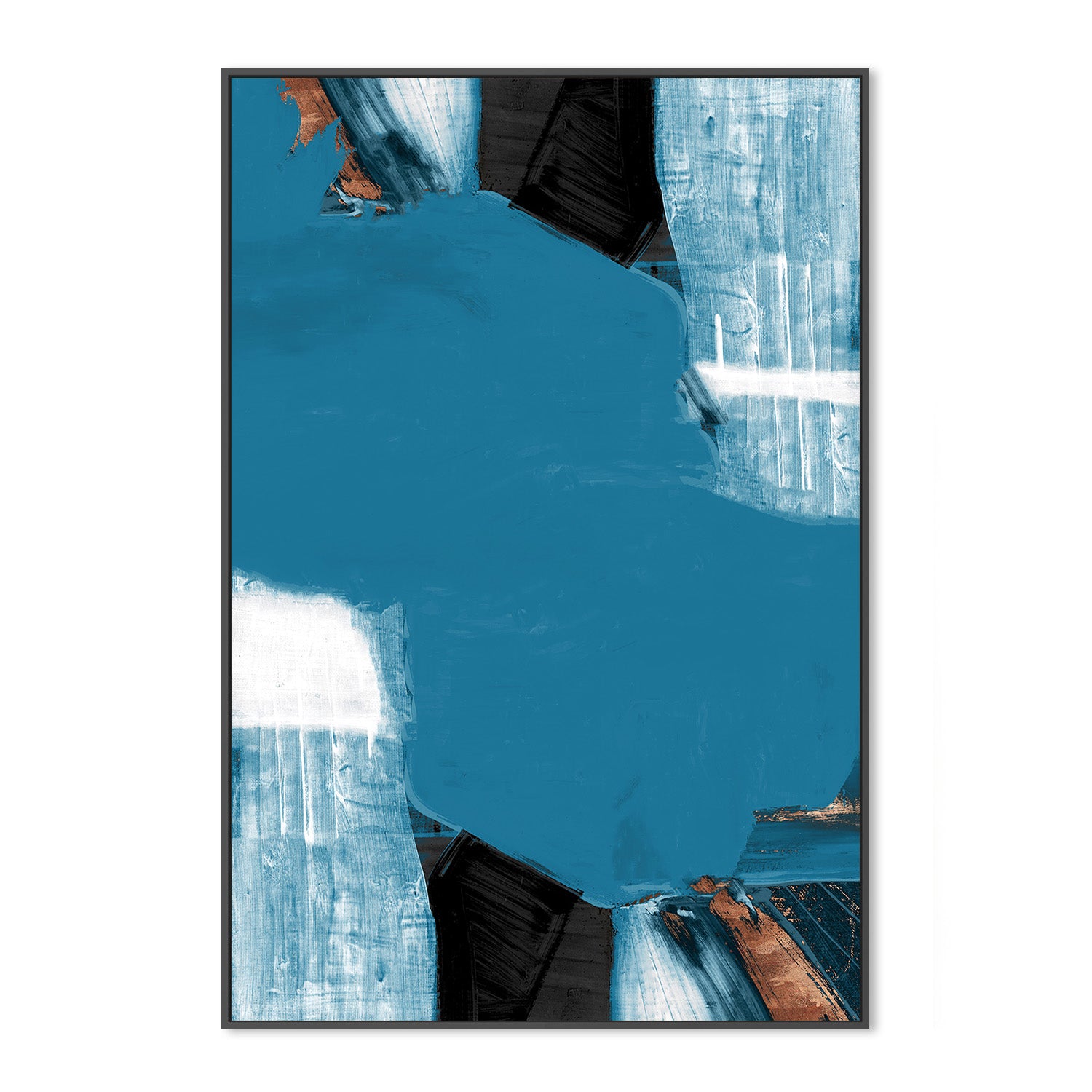 wall-art-print-canvas-poster-framed-Teal Gold Shapes, Style A-3