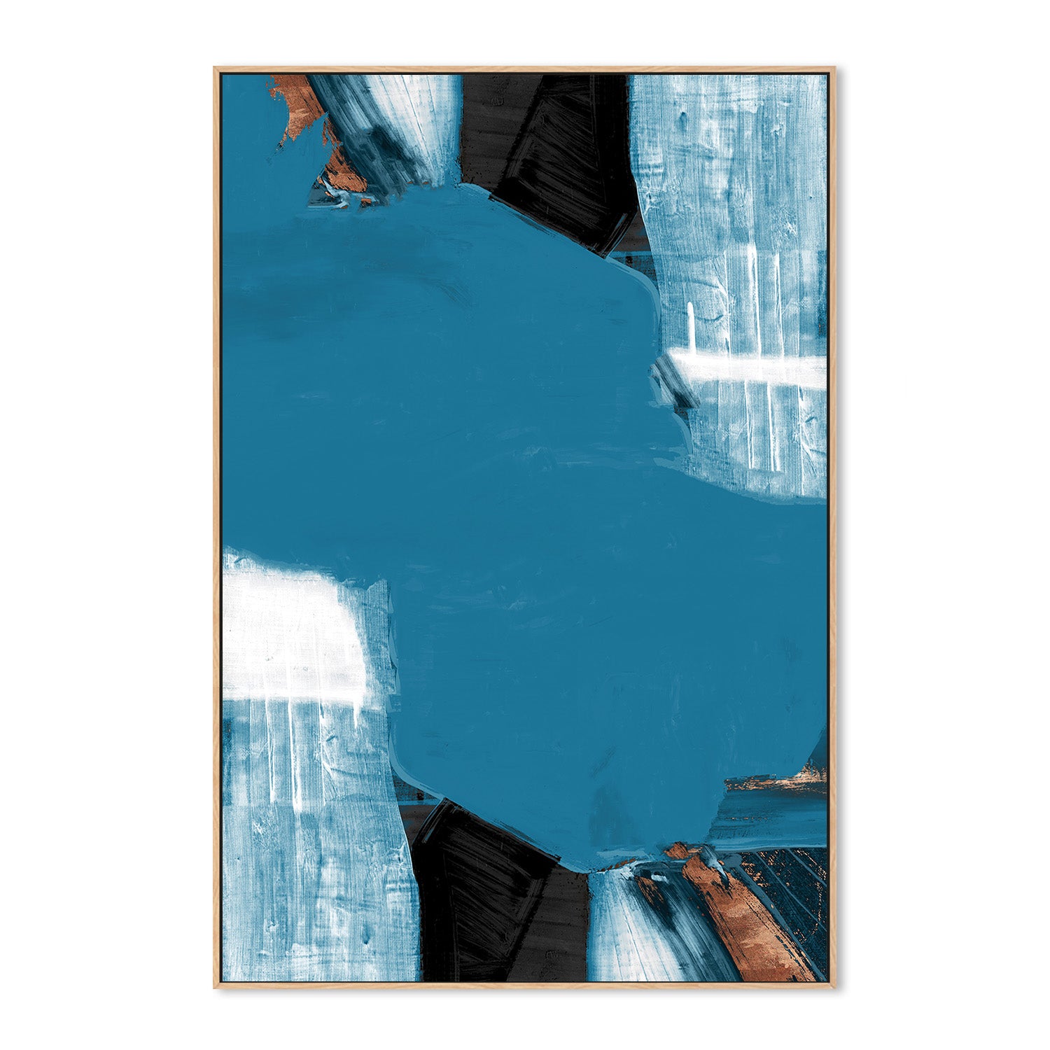 wall-art-print-canvas-poster-framed-Teal Gold Shapes, Style A-4