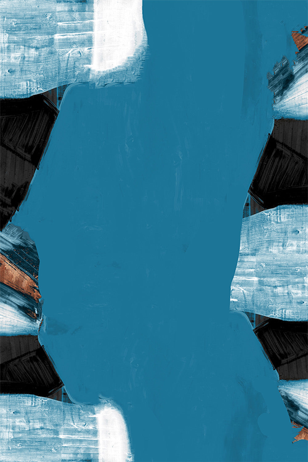 wall-art-print-canvas-poster-framed-Teal Gold Shapes, Style B-1