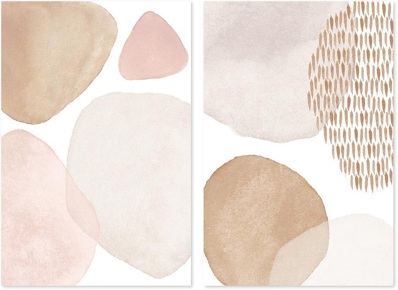 wall-art-print-canvas-poster-framed-Tender And Soft, Abstract Art, Watercolour Style, Set Of 2-by-Gioia Wall Art-Gioia Wall Art