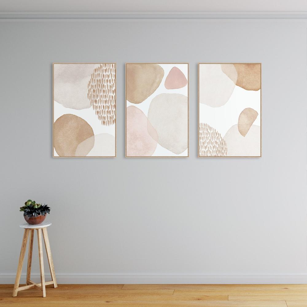 Tender And Soft, Abstract Art, Watercolour Style, Set Of 3 Wall Art