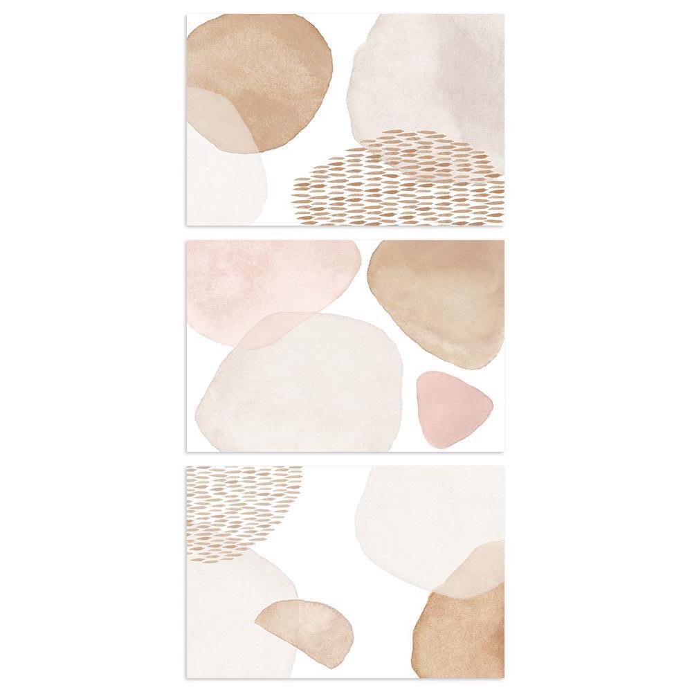 Tender And Soft, Abstract Art, Watercolour Style, Set Of 3 Wall Art