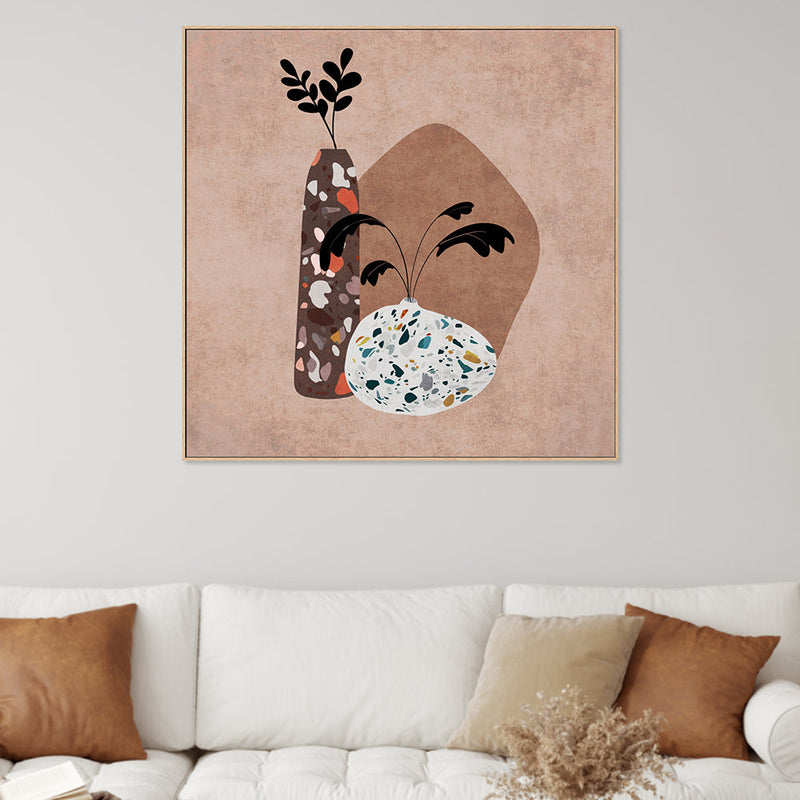 wall-art-print-canvas-poster-framed-Terazzo Vases, Style A , By Emel Tunaboylu-GIOIA-WALL-ART