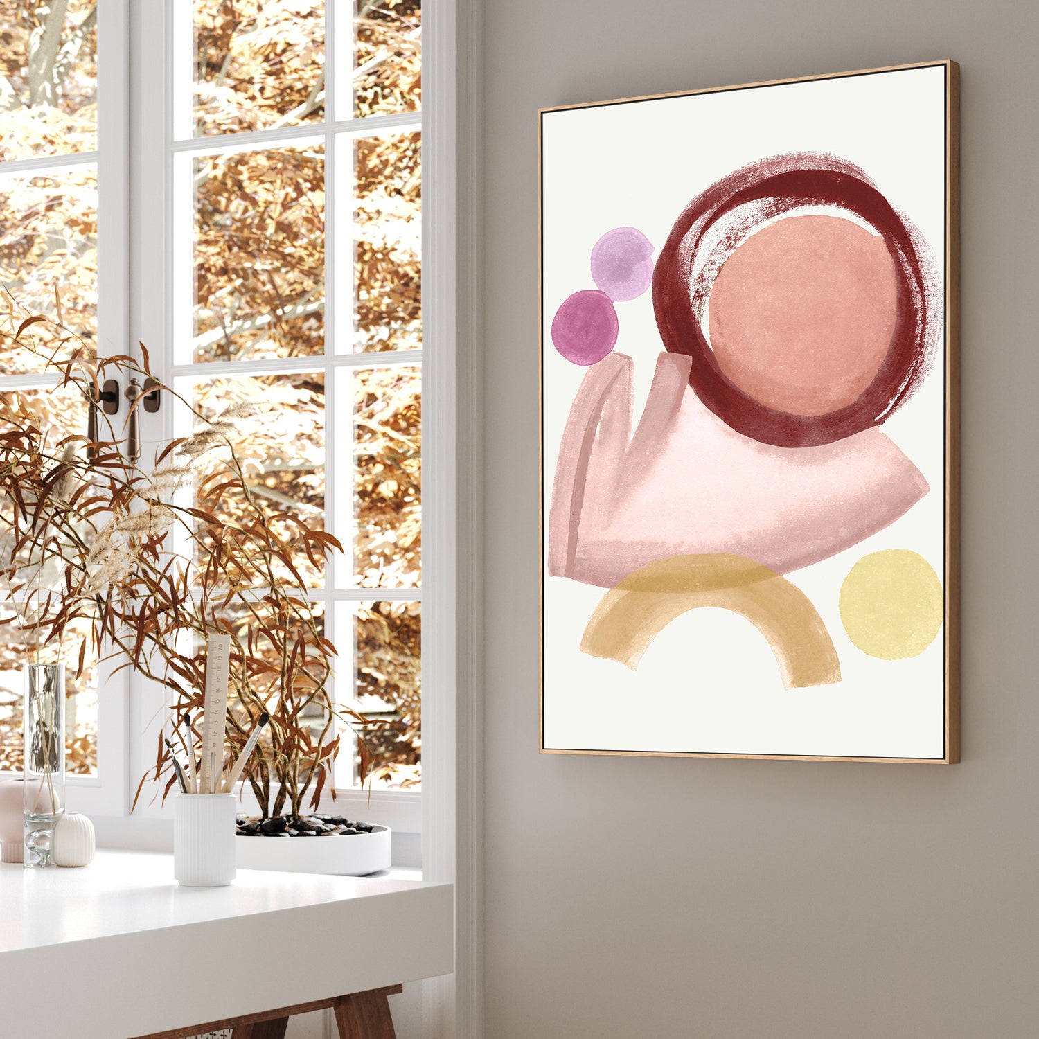 wall-art-print-canvas-poster-framed-Terracotta Strokes, Style B-2