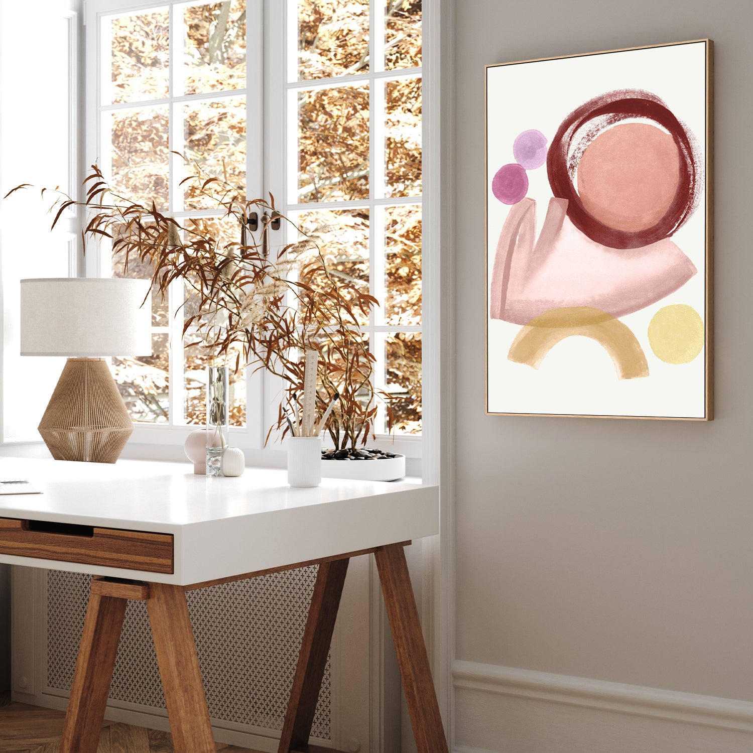 wall-art-print-canvas-poster-framed-Terracotta Strokes, Style B-7