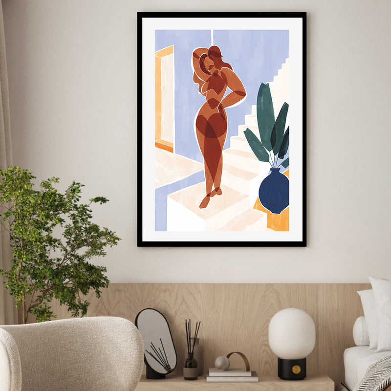 wall-art-print-canvas-poster-framed-Terracotta Woman , By Ivy Green Illustrations-GIOIA-WALL-ART