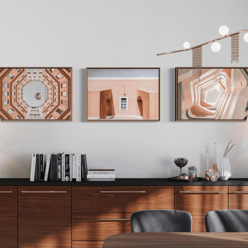wall-art-print-canvas-poster-framed-The Aesthetics Brown, Set Of 3-by-Plus X Studio-Gioia Wall Art