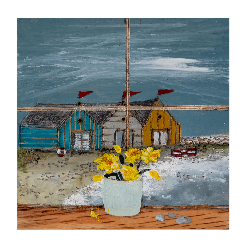wall-art-print-canvas-poster-framed-The Beach Huts , By Louise O'hara-1