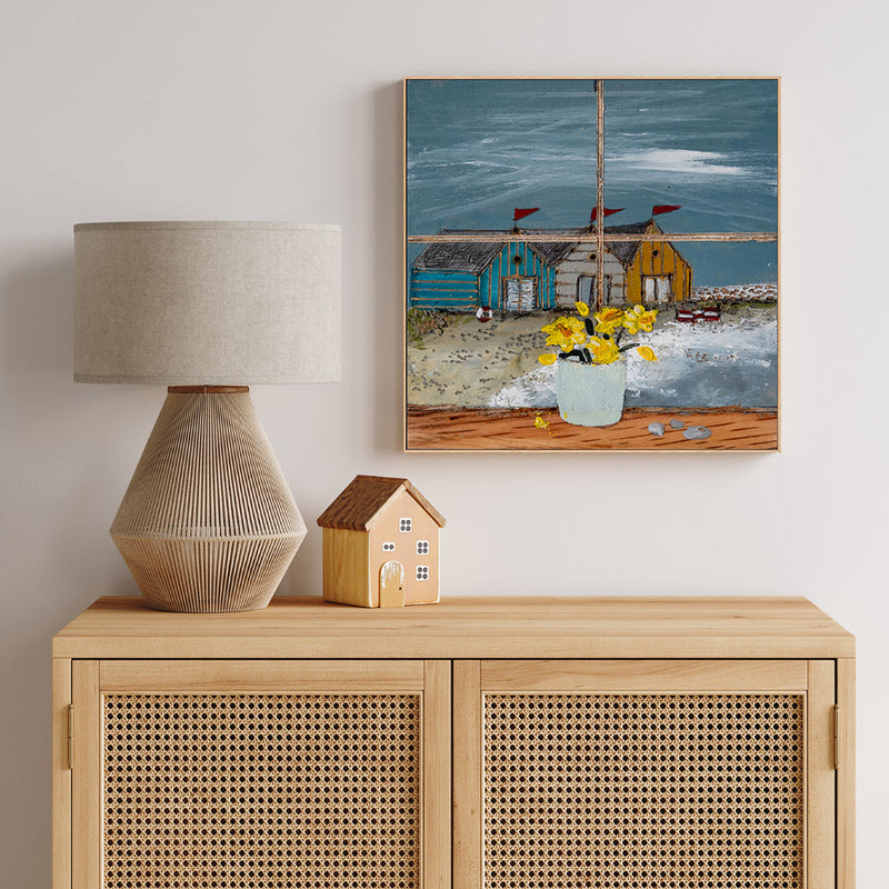wall-art-print-canvas-poster-framed-The Beach Huts , By Louise O'hara-2