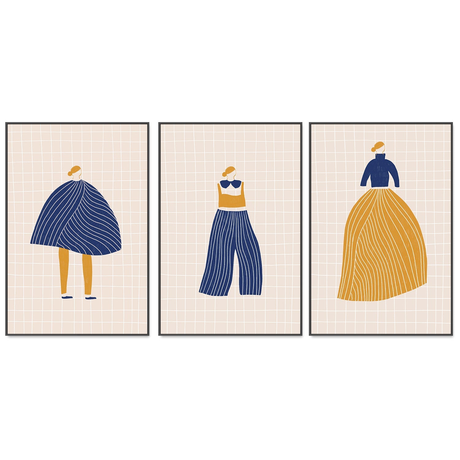 wall-art-print-canvas-poster-framed-The Cape Pants and skirt, Set Of 3 , By Menina Lisboa-3