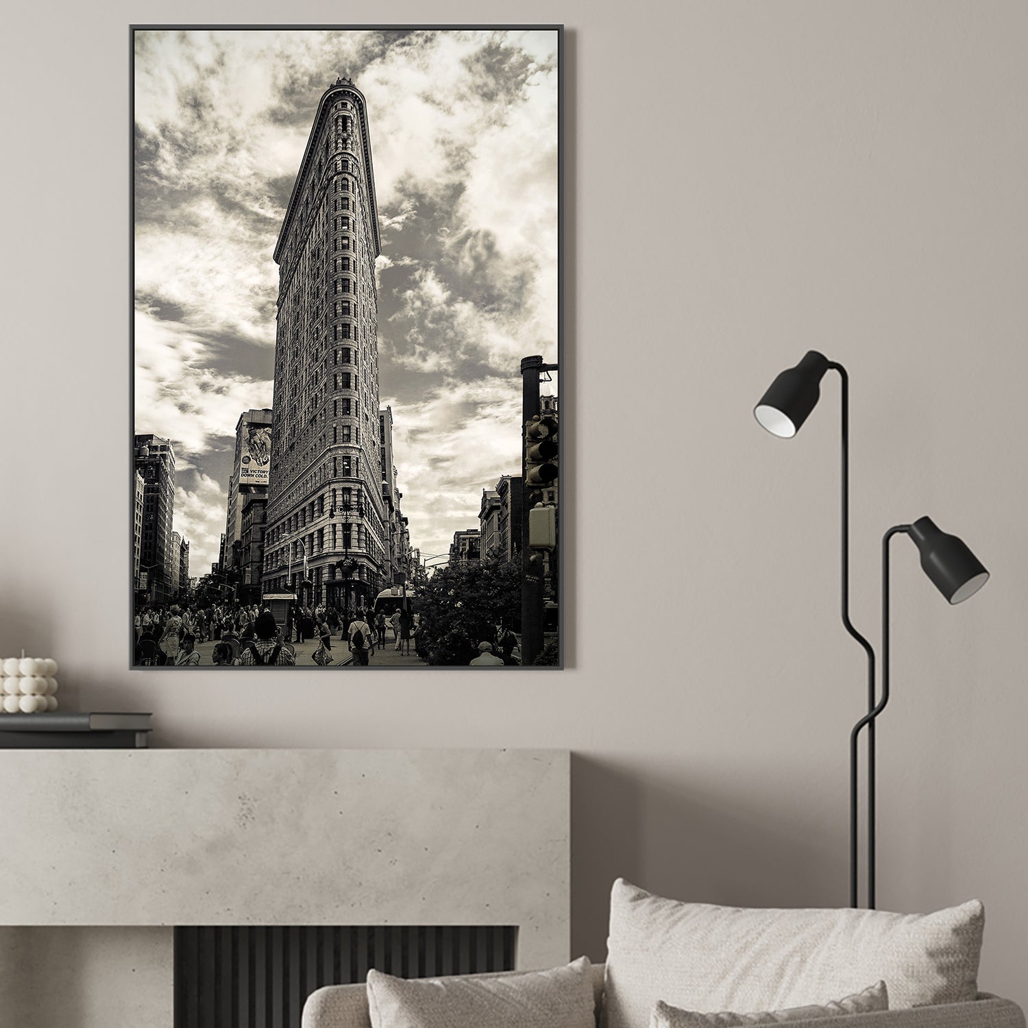 wall-art-print-canvas-poster-framed-The Flatiron Building NYC in Sepia, Flatiron , By Andrew Paranavitana-3