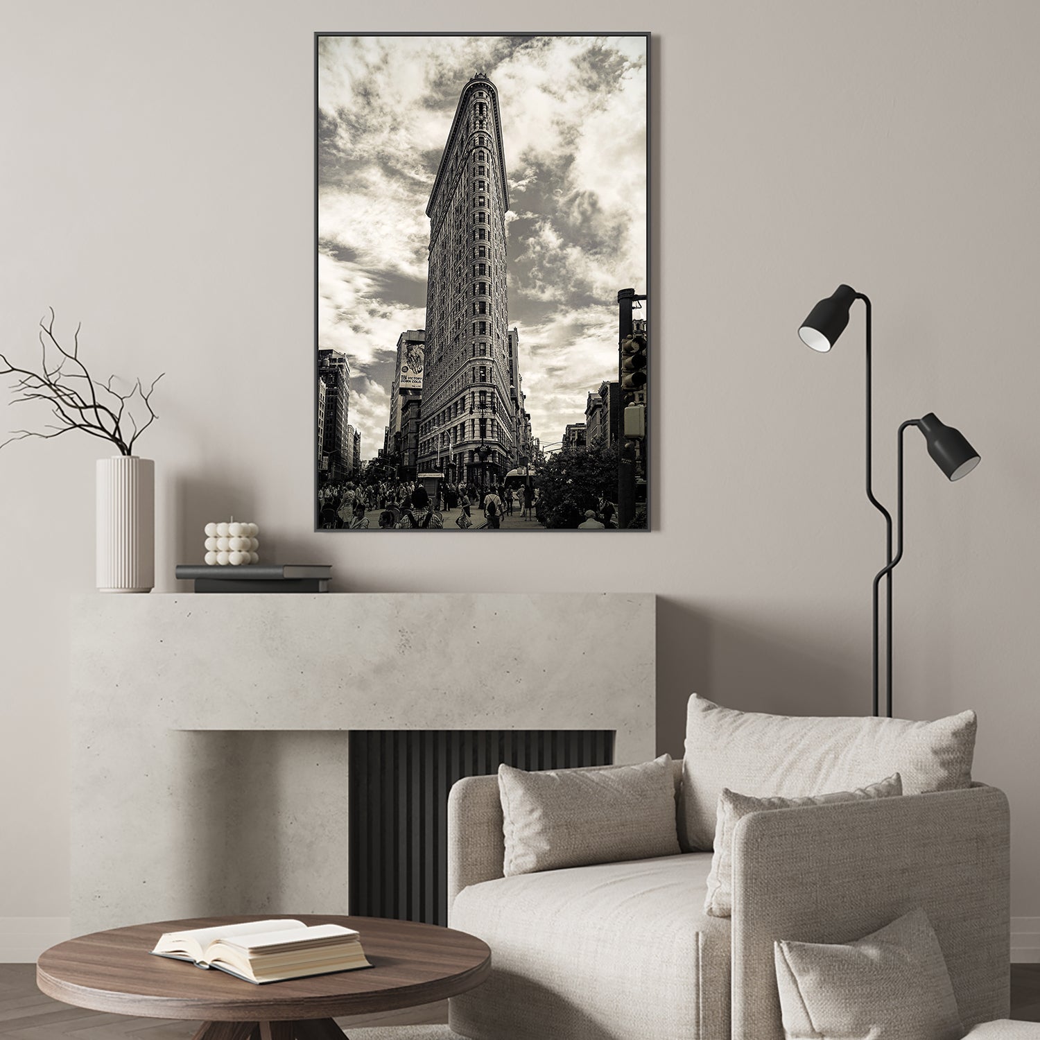wall-art-print-canvas-poster-framed-The Flatiron Building NYC in Sepia, Flatiron , By Andrew Paranavitana-8