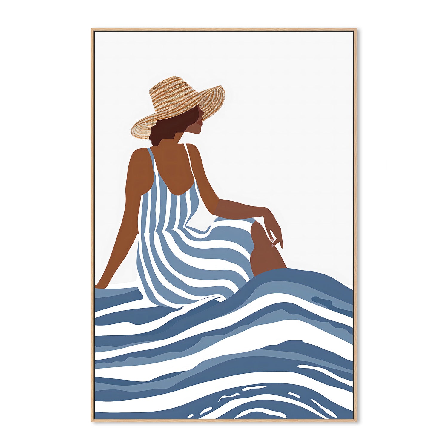 wall-art-print-canvas-poster-framed-The Girl In the Striped Dress-4