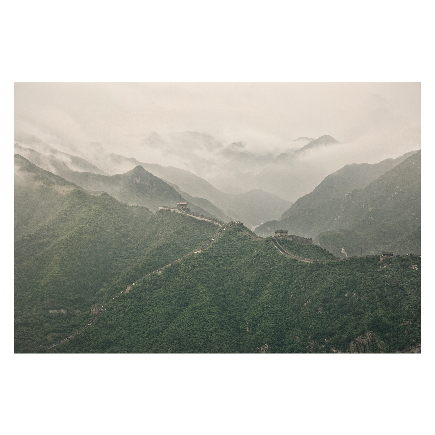 wall-art-print-canvas-poster-framed-The Great Wall of China and Mountains on a Foggy Day, Venerate , By Andrew Paranavitana-2