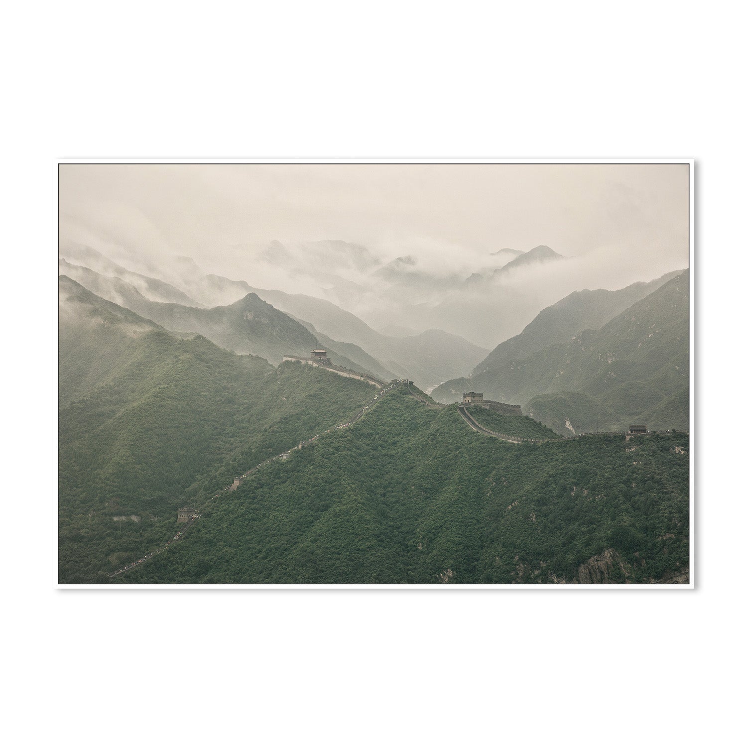 wall-art-print-canvas-poster-framed-The Great Wall of China and Mountains on a Foggy Day, Venerate , By Andrew Paranavitana-6