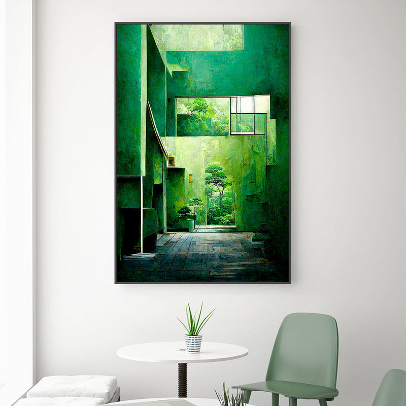 wall-art-print-canvas-poster-framed-The Green House , By Treechild-GIOIA-WALL-ART