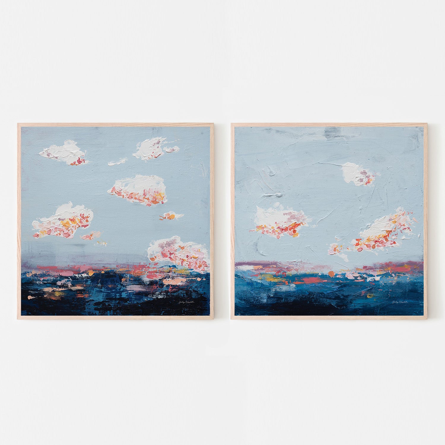 wall-art-print-canvas-poster-framed-The Horizon, Style A & B, Set Of 2-6